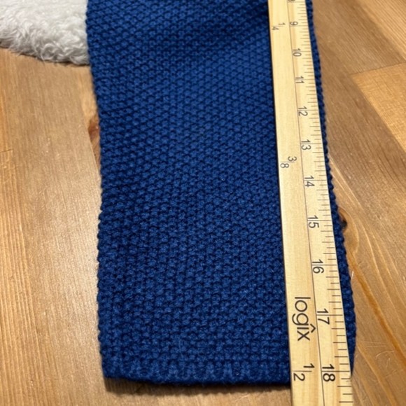 SHEIN Blue Round Neck Half Button Henley Knit Acrylic LS Sweater Pullover Sz M - Picture 9 of 10